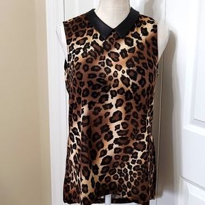RETRO DOLL LEOPARD TOP SZ L NEW WITHOUT TAGS- NEVER BEEN WORN